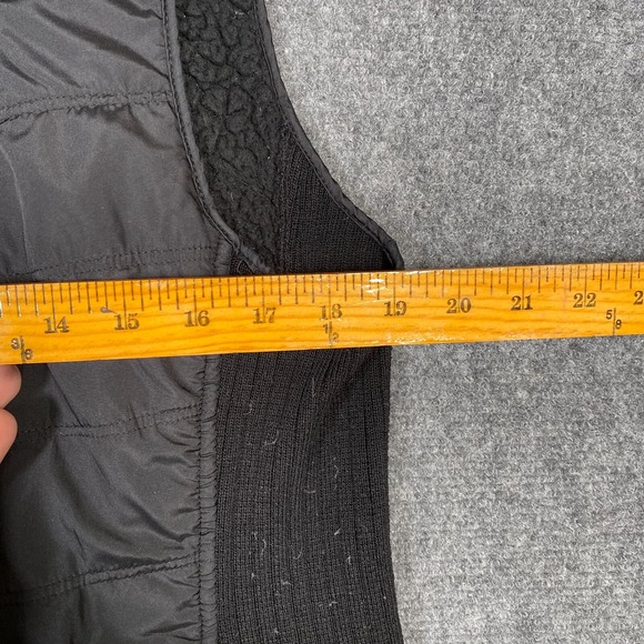 Prana Diva Vest Diagonal Zipper Black Quilted Sherpa Lined Size XL - Picture 2 of 7